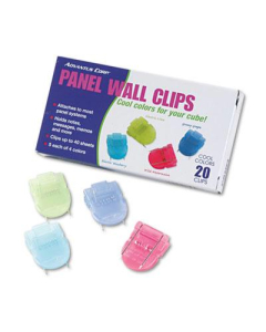 Advantus Standard Size Fabric Panel Wall Clips, Assorted Cool Colors, 20/Box