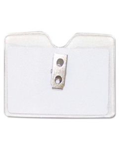 Advantus 3-1/2" x 2-1/2" Horizontal Security ID Badge Holder, Clear, 50/Box