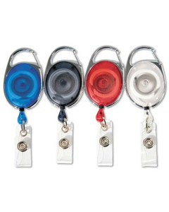 Advantus 30" Carabiner-Style Retractable ID Card Reel, Assorted Colors, 20/Pack