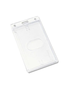 Advantus 3-3/8" x 2-1/8", Frosted Rigid Badge Holder, Clear, 25/Box