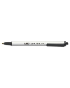 BIC Clic Stic 1 mm Medium Retractable Ballpoint Pens, Black, 24-Pack