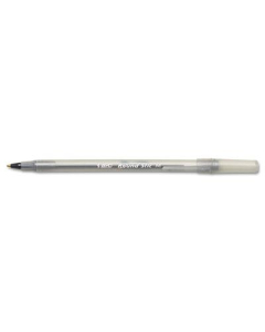 BIC Round Stic 1 mm Medium Stick Ballpoint Pens, Black, 12-Pack