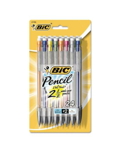 BIC Xtra Precision #2 0.5 mm Assorted Colors Plastic Mechanical Pencils, 24-Pack
