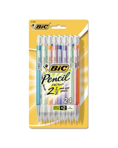 BIC #2 0.7 mm Assorted Colors Plastic Mechanical Pencils, 24-Pack