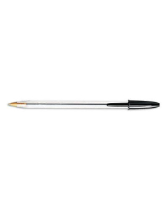 BIC Cristal 1 mm Medium Stick Ballpoint Pens, Black, 12-Pack