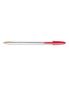 BIC Cristal 1 mm Medium Stick Ballpoint Pens, Red, 12-Pack