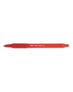 BIC Soft Feel 1 mm Medium Retractable Ballpoint Pens, Red, 12-Pack