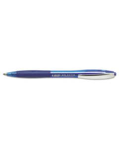 BIC Atlantis 1 mm Medium Retractable Ballpoint Pens, Blue, 12-Pack