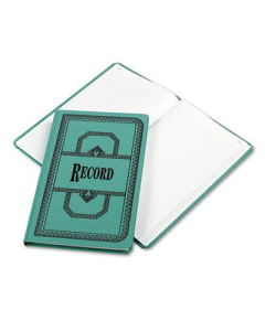 Boorum & Pease 7-5/8" x 12-1/8" 300-Page Record Rule Account Book, Blue Cover