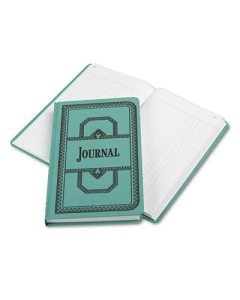 Boorum & Pease 7-5/8" x 12-1/8" 150-Page Journal Rule Record Account Book, Blue Cover