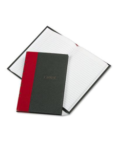 Boorum & Pease 5-1/4" x 7-7/8" 144-Page Record Account Book, Black/Red Cover