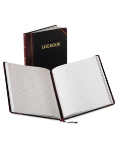 Boorum & Pease 8-1/8" x 10-3/8" 150-Page Record Rule Log Book, Black/Red Cover