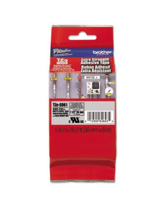Brother P-Touch TZES961 TZe Series 1-1/2" x 26.2 ft. Labeling Tape, Black on Matte Silver