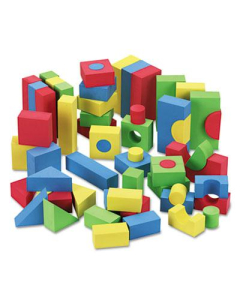 Chenille Kraft WonderFoam Blocks, Assorted Colors, 68/Pack