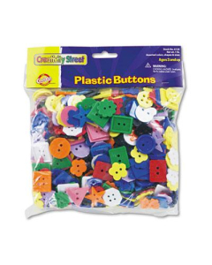 Chenille Kraft 1 lb Plastic Button Assortment, Assorted Colors/Sizes