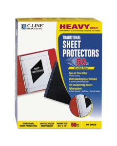 C-Line 8-1/2" x 11" Heavyweight Poly Sheet Protectors, 50/Box