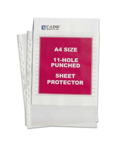 C-Line 8-1/4" x 11-3/4" A4 Standard Weight Poly Sheet Protector, 50/Box