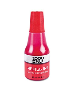 2000 Plus Self-Inking Refill Ink, .9 oz Bottle, Red 