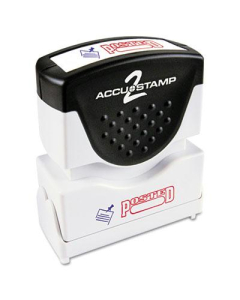 Accustamp2 "Posted" Shutter Stamp with Microban, Red/Blue Ink, 1-5/8" x 1/2"