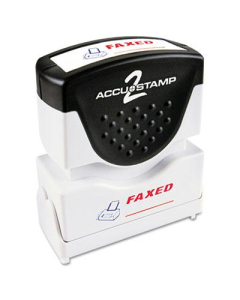 Accustamp2 "Faxed" Shutter Stamp with Microban, Red/Blue Ink, 1-5/8" x 1/2"