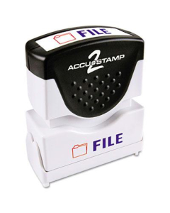 Accustamp2 "File" Shutter Stamp with Microban, Red/Blue Ink, 1-5/8" x 1/2"