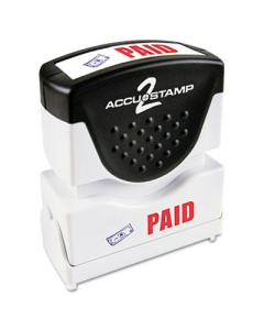 Accustamp2 "Paid" Shutter Stamp with Microban, Red/Blue Ink,1-5/8" x 1/2"