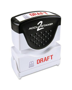 Accustamp2 "Draft" Shutter Stamp with Microban, Red/Blue Ink, 1-5/8" x 1/2"