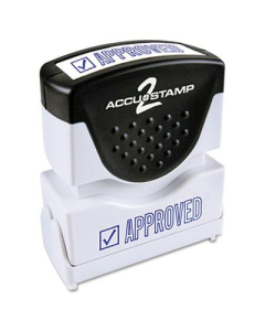 Accustamp2 "Approved" Shutter Stamp with Microban, Blue Ink, 1-5/8" x 1/2"