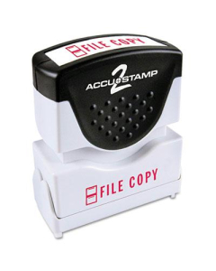 Accustamp2 "File Copy" Shutter Stamp with Microban, Red Ink, 1-5/8" x 1/2"