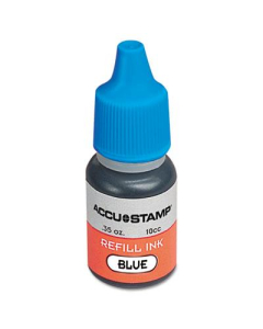 Cosco Accustamp Gel Ink Refill, Blue, .35 oz Bottle