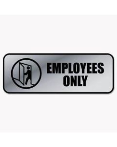 Cosco 9" W X 3" H Employees Only Metal Office Sign