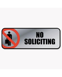 Cosco 9" W x 3" H No Soliciting Metal Office Sign