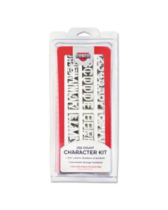 COSCO 3/4" H White Helvetica Character Kit for Letter Directory Boards, 258 Pieces