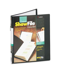 Cardinal 24-Sleeve 8-1/2" x 11" ShowFile Custom Cover Presentation Book, Black