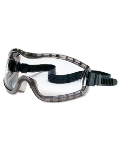 MCR Safety Crews Stryker Chemical Protection Safety Goggles, Black Frame with Clear Lens