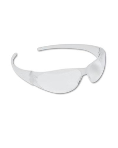 MCR Safety Crews Checkmate Wraparound Safety Glasses, Clear Frame & Lens, 12/Box
