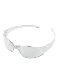 MCR Safety Crews Checkmate Wraparound Safety Glasses, Clear Frame with Coated Clear Lens