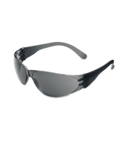 MCR Safety Crews Checklite Scratch-Resistant Safety Glasses, Smoke Frame with Gray Lens