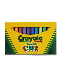 Crayola Colored 3-3/16" Drawing Chalk, Assorted, 12-Sticks