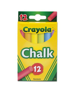 Crayola Colored 3-3/16" Chalk, Assorted, 12-Sticks