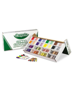 Crayola 128-Crayons & 128-Washable Markers Classpack, 8-Colors
