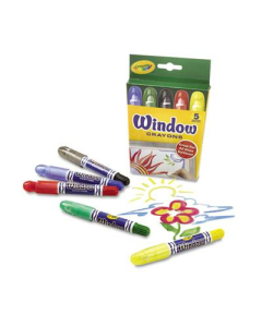 Crayola Washable Window Crayons, 5-Colors