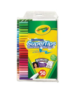 Crayola Super Tips Markers with Silly Scents, Assorted, 50-Pack