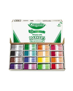 Crayola Classpack Markers, Broad Point, 16-Colors, 256-Markers