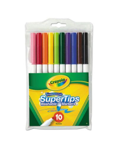Crayola Washable Super Tip Marker, Assorted, 10-Pack