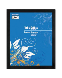 DAX Black Solid Wood Poster Frame with Plastic Window, 16" W x 20" H