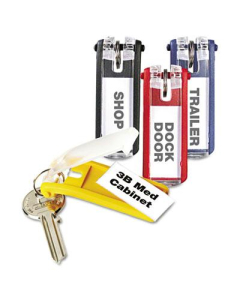 Durable 1-1/8" x 2-3/4" Key Tags for Locking Key Cabinets, Assorted, 24/Pack