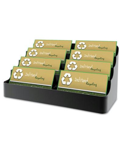 Deflect-o Eight-Pocket Recycled Business Card Holder, Holds 450 2" x 3 1/2" Cards, Black