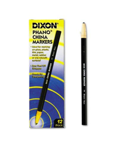 Dixon China Marker, Black, 12-Pack