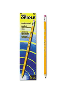 Dixon Ticonderoga Oriole #2 Yellow Woodcase Presharpened Pencils, 12-Pack
